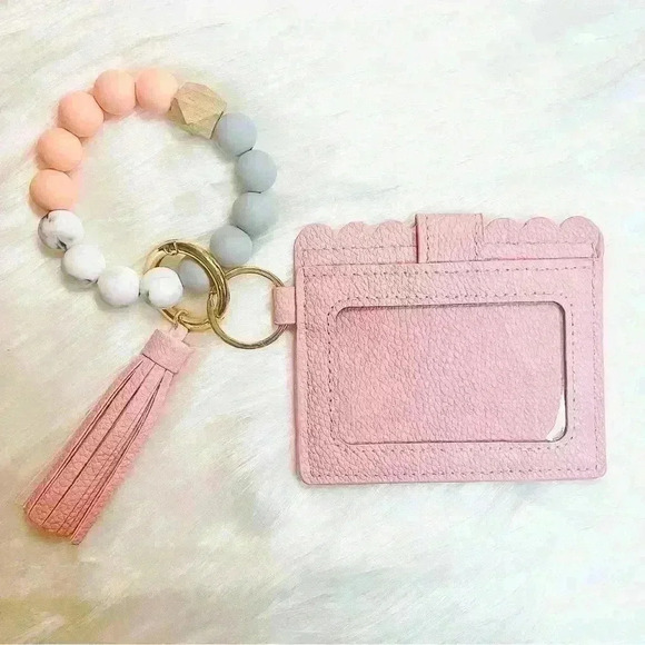 Wristlet Card Wallet Bracelet in Pink - Picture 2 of 6